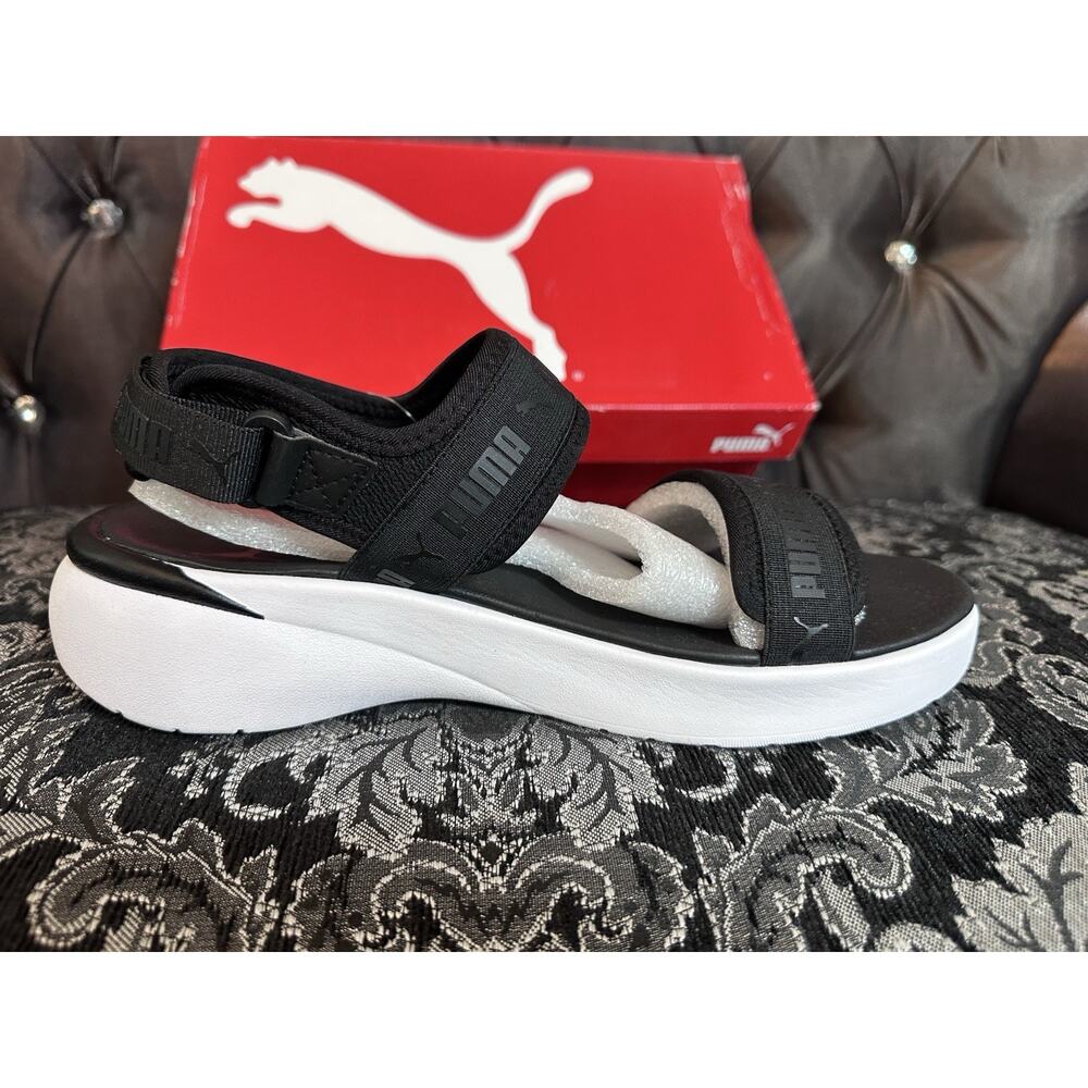 Puma Womens Sandals 9 Black Gray Sportie Softride Platform Adjustable Strap NIB - Picture 5 of 10